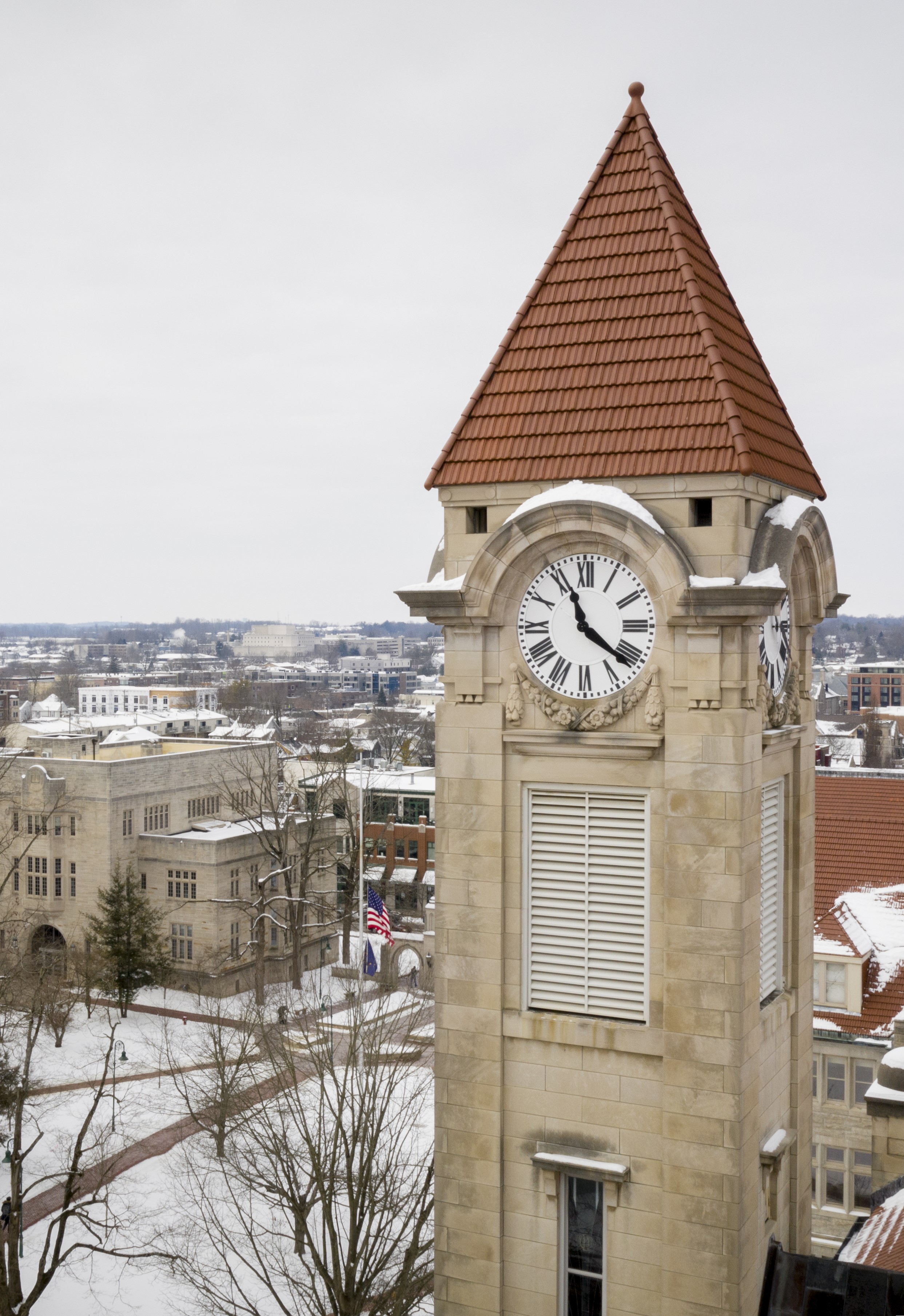 Clock tower in winter
